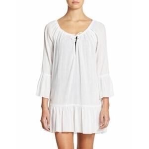 Polo Ralph Lauren Gauze Casey Swim Tunic Cover Up White Size Medium